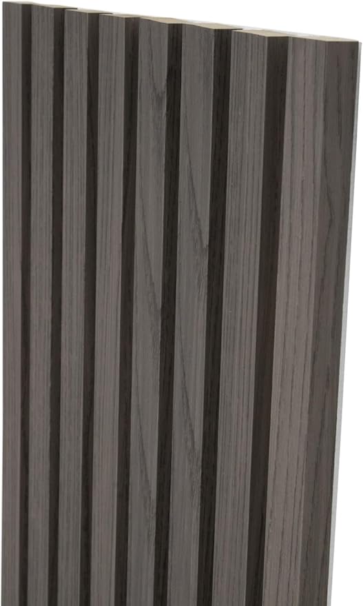 94" x 12.6" 3D Acoustic Slat Wood Wall Panels | Modern Sound-Dampening & Eco-Friendly Design (2-Piece Set) (Mocha Ash)