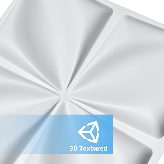 Art3d 19.7" x 19.7" (Pack Of 12) 3D Wall Panels Lucky Leaves PVC Wall Panel for Inter Decoration, Living Room, TV Background, Office, White