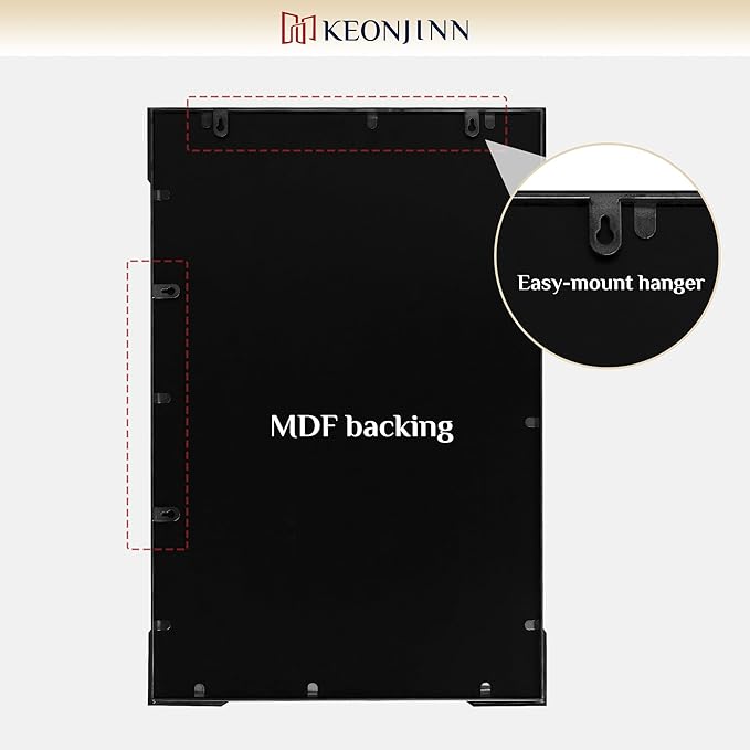 Keonjin Black Vintage Mirror 24 x 36 Inch, Antique Mirrors Rectangle, Traditional Mantel Decoration, Baroque Style Wall Decor for Hallway, Fireplace, Entryway, Living Room, Anti-Rust, Waterproof