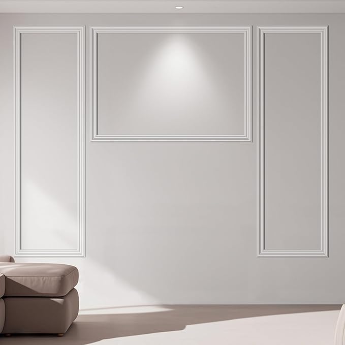 Art3dwallpanels Pre-Cut Wall Molding Set of 3 pcs, Ready-to-Assemble Wainscoting Panels for Interior Wall Décor Living Room Bedroom Accent Wall - Installed with Glue, 3 Frames