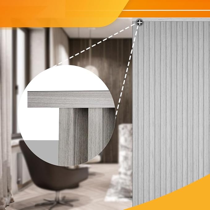 OUZUGIE 8-Pack 57 Inches, WPC Slat Wall Panel Trim,Corner Guard for High Grille (Grey)