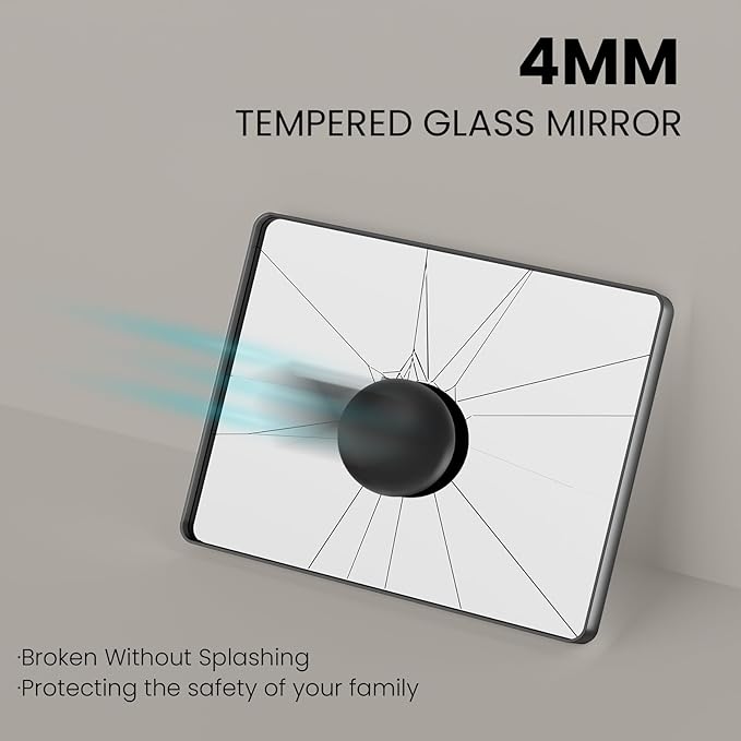 Brushed Nickel Bathroom Mirror 72x36 Inch, Brushed Silver Metal Frame Mirror Wall Mounted, Rounded Rectangle Bathroom Vanity Mirror, Tempered Glass, Anti-Rust, Horizontal/Vertical