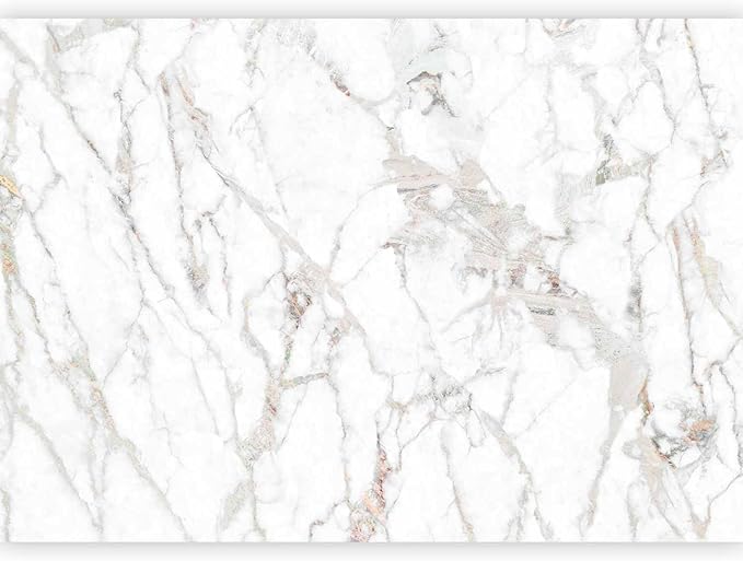 artgeist Wall Mural Marble 138x101 in - Non-Woven Wallpaper Fleece Wall Decor Photo Print Picture Image Design Home Mural Stone Wall Abstract 3D Effect White Grey f-C-10044-a-b