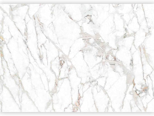 artgeist Premium Wall Mural Marble 138x101 in - Non-Woven Wallpaper Fleece Wall Decor Photo Print Picture Image Design Home Mural Stone Wall Abstract 3D Effect White Grey f-C-10044-a-b