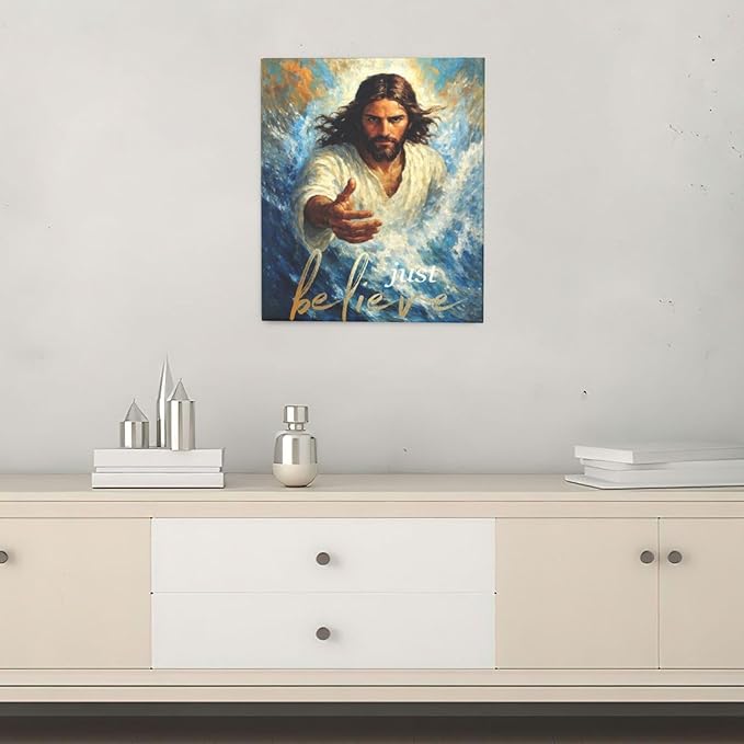Christ Jesus Wall Art Christian Canvas Wall Decor Religious Bible Pictures Christ Paintings Prints Artwork Framed Divine Mercy Decorations For Church Prayer Room Bathroom Bedroom Living Room Gifts 20" x 24"