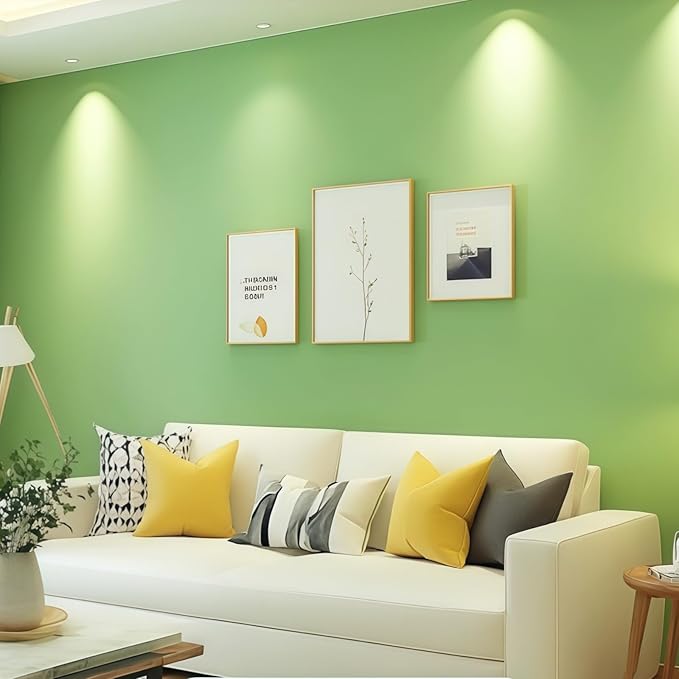 17.51inx118in Green Wallpaper Peel and Stick Wallpaper Removable Self Adhesive Modern Green Contact Paper for Cabinets Bedroom Bathroom Vinyl Wrap Matte Textured Waterproof Wall Paper DIY Decorative