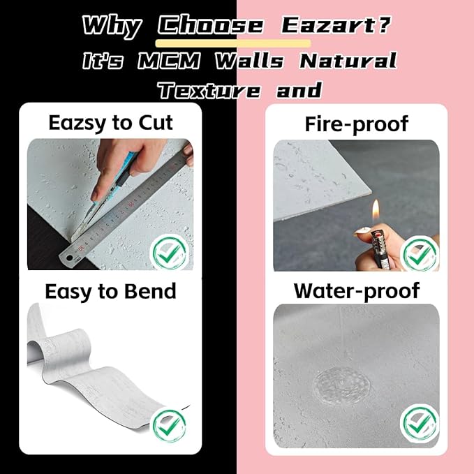 3D Wall Panels Faux Stone Wall Panel for Exterior/Interior Wall, MCM Walls Natural 4PCS 47.2"x23.6" / 30.94 sq ft (Travertine Stone White)