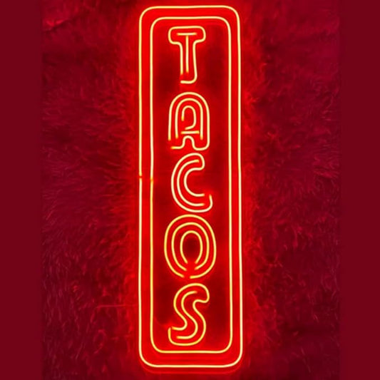 Open Tacos Neon Sign, Tacos Led Sign, Custom Neon Sign, Mexico Restaurant Wall Decor, Mexican Tacos Store Light, Tacos Lover Gifts Size:20inches
