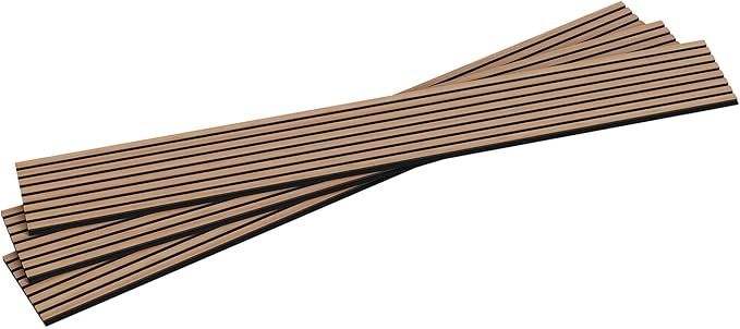 3-Pack 94.5" x 12.6" Acoustic Panels, Sound Absorbing 3D Wall Panels for Ceiling and Wall, Decorative Slat Wall Paneling for Living Room andTV Background, Oak