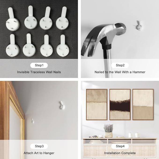 CHDITB Neutral Abstract Wall Art Set of 3, 24"x36" Large Framed Textured Wall Decor, Minimalist Modern Wall Painting, Beige Black Canvas Art Print for Living Room, Bedroom, Dining Room, Office