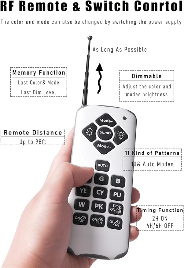 New Upgraded Wall Washer LED Lights with 10x60°, 108W, Linkable, Dimmable &Timing&11 Mode RGBW Color Changing Wall Wash Lighting with RF Remote and Switch Control, 3.2ft/40 120V Light Bar