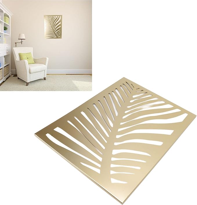 Baxnore Gold Palm Leaves Wall Decor Modern Minimalist Hollow Metal Wall Art Sculpture for Livingroom Office Bedroom Premium Iron Material 60x45cm 1950g