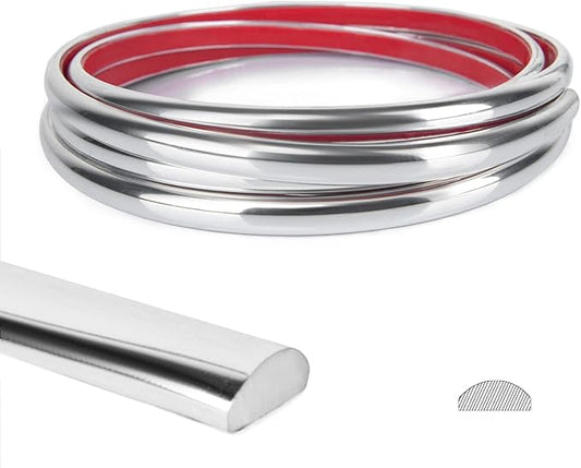 Art3d 10 Ft Peel and Stick Trim for Backsplash Tile Edge, Self-Adhesive Liner for Corner Decor in Stainless Steel