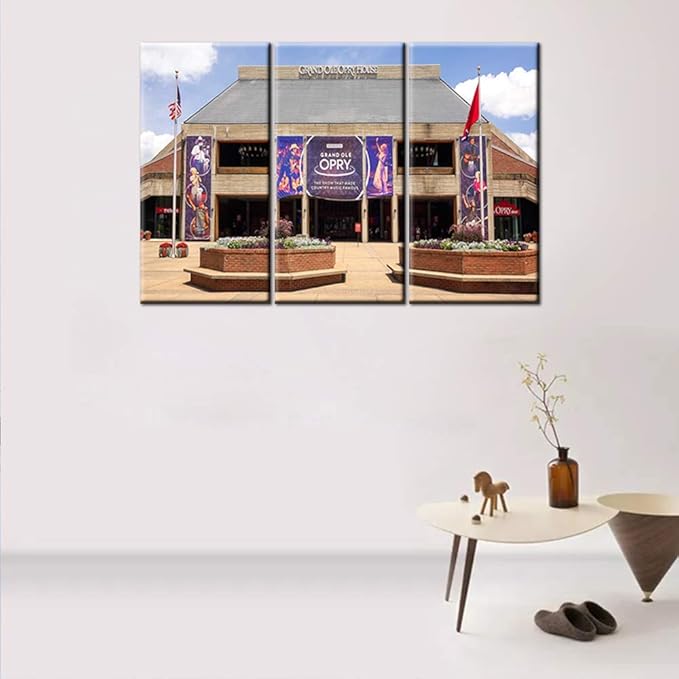 Native American Decor Tennessee Skyline Paintings Cityscape Pictures United States Wall Art 3 Piece Canvas Home Decor for Living Room Bedroom Gallery Wrapped Stretched Ready to Hang - 24‘’x12‘’x3