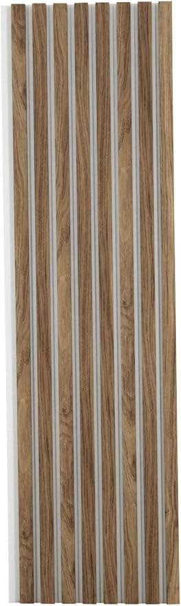 94" x 12.6" 3D Acoustic Slat Wood Wall Panels | Modern Sound-Dampening & Eco-Friendly Design (2-Piece Set) (Honey Walnut)