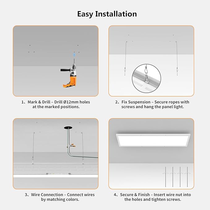 AIKVSXER 1 Pack 1x4 LED Flat Panel Light, 50W 5500LM Surface Mount Ceiling Fixture, 3CCT (3000K/4000K/5000K), Ultra-Thin 48In, 10-100% Triac Dimmable for Kitchen, Garage, Office, Basement