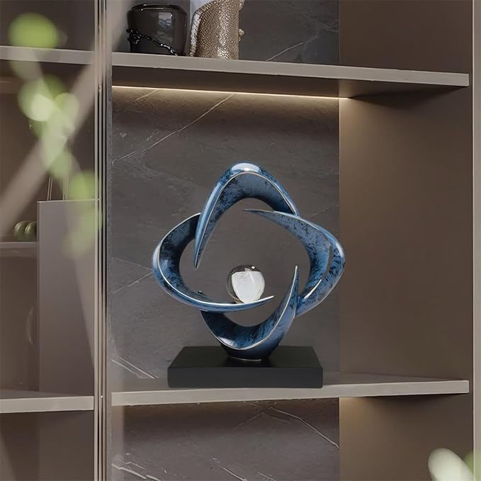 Abstract Sculpture Art Home Decor Accents Modern Decorative Objects for Living Room Shelf Coffee Table TV Stand Cabinet Office Decor Accents (Blue)