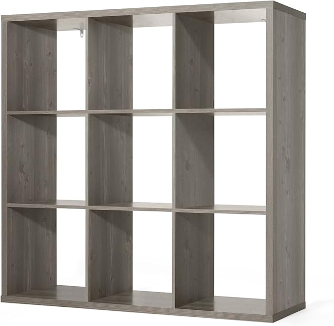 CAPHAUS Sturdy Room 13-Inch Cube Storage Organizer Shelf, with Extra Thick Exterior Edge, Open Storage Shelf Divider, Bookcase, 6-Cube / 8-Cube / 9-Cube, Colors Available in Rustic Grey Oak and White
