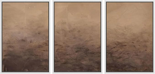 MUDECOR Framed Canvas Print Wall Art Minimalist Earthy Neutral Brown Abstract Illustrations Realism Decorative for Living Room, Bedroom, Office - 16"x24"x3 White