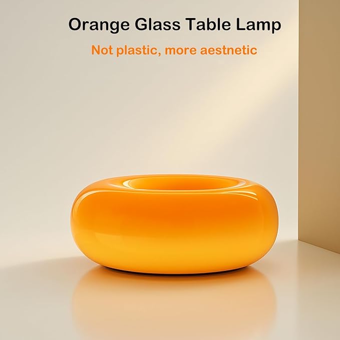 Creative Design Atmosphere Donut Lamp, Plug- in Bedsided Wall Sconce Or Ambient Lighting, Modern Orange Donut Light for Warm Decoration,Cute Table Light for Children's Room Or Living Room