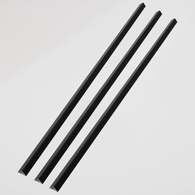 Aluminum Corner Guards, Peel and Stick L-Shaped Molding Trim for Wall Table Door Frame Protection and Decoration (Matte Black, 3Pcs x 4.26ft x 0.8in)
