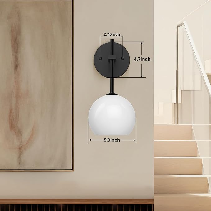 MOITA Wall Sconces Set of Two, Wireless Battery Operated Wall Decor with Remote, Sconces Wall Lighting with Glass Shade, Upward and Downward Installation, 12 RGB Colors and 3 CCT Options