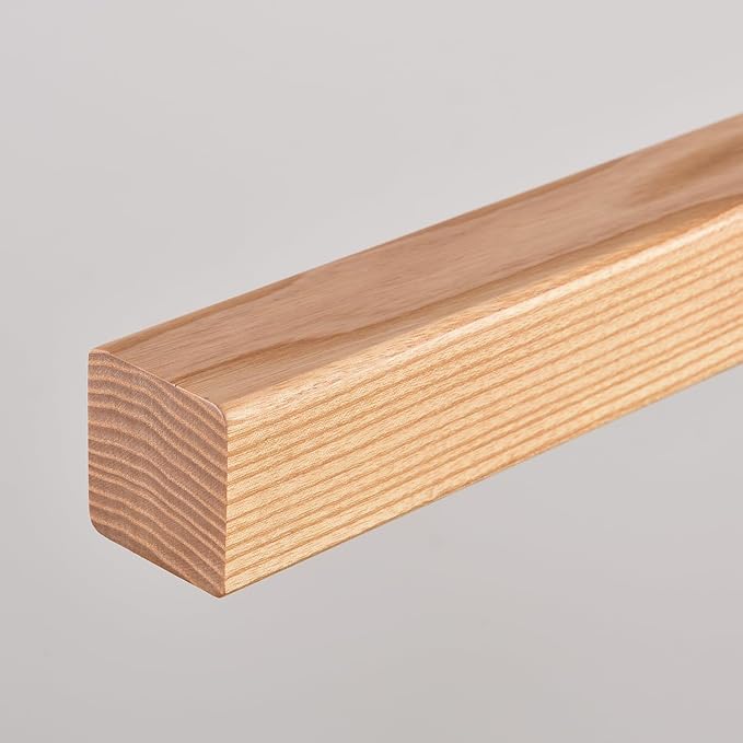 31.5" 18W 1-Light Wooden Led Linear Pendant Light Dimmable Led Ceiling Hanging Light Fixtures Modern Chandeliers for Dining Room Kitchen Island Lights Natural
