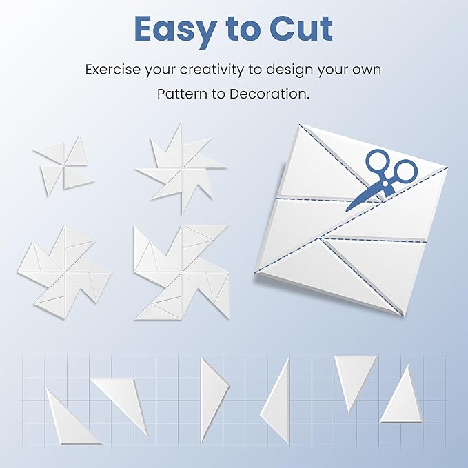 8 Pack Acoustic Panels with Self-Adhesive, 12"X 12"X 0.4"Sound Proof Foam Panels, Sound Panels High Density, Soundproof Wall Panels for Home Studio Office-White