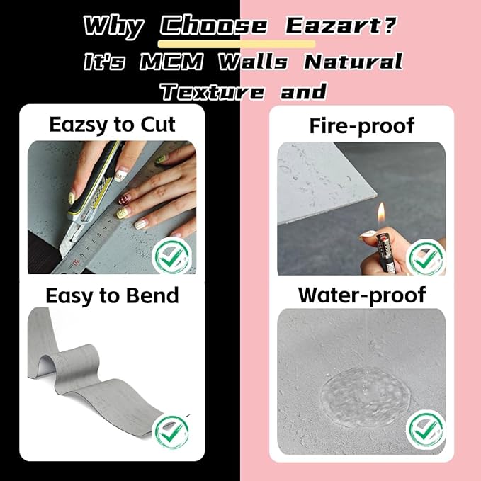 3D Wall Panels Faux Stone Panel for Exterior/Interior Wall, MCM Natural 4PCS 47.2"x23.6" / 30.94 sq ft (Travertine Stone Gray)