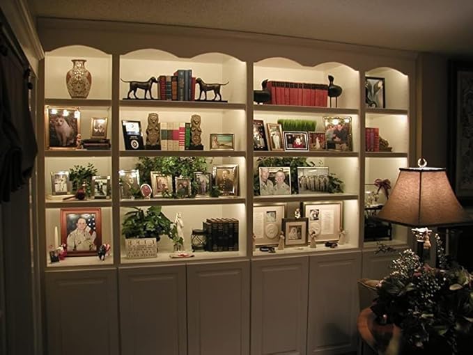 Cefrank Under Cabinet Lighting Bookshelf Light Bar - UL-Listed - Low Profile - Energy Saving - Cool to Touch - Soft Warm White
