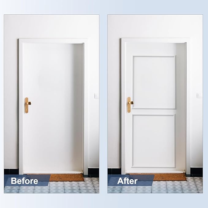 NeatiEase 2 Set Peel and Stick Wall Molding Trim Kit, 16" x20" Premade Wainscoting Panels, Self Adhesive Moulding Panel for Interior Walls Picture Frame