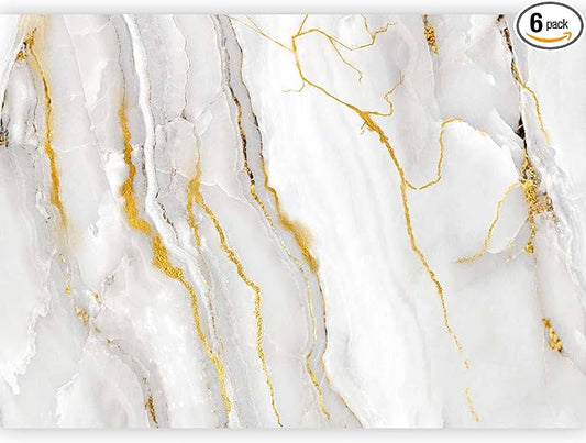 artgeist Wall Mural Stone Wall 116x83 in - XXL Peel and Stick Self-Adhesive Wallpaper Removable Large Sticker Foil Wall Decor Print Picture Design Marble Like Abstract 3D White f-C-0459-a-a