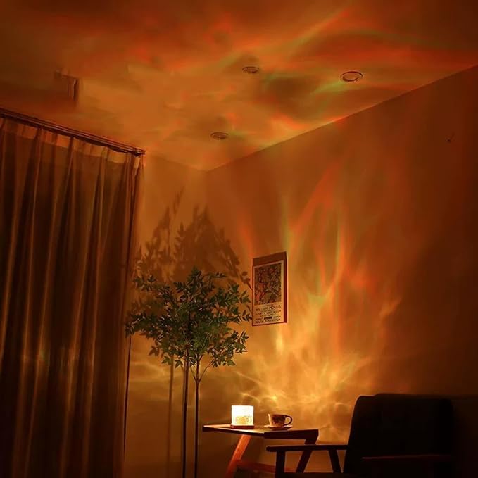 Ocean Wave Projector Light, 16-Color Luminorthe Cube Lamp & App Remote, 3D Holographic Water Ripple Romantic Ambient Lighting for Child's Room, Meditation Relaxation, Night Light