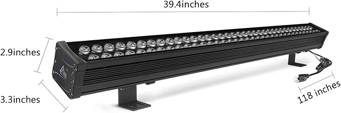 72W Linear Light, 39.5in Wall Washer Light, Linear bar Lamp for Wall, Bridge, Landscape Lighting and Billboard Lighting, Super Bright 7200 Lumens, 3000K Warm White