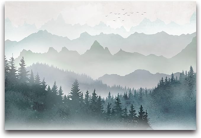 Cliouar-Mountain Peaks Woods Bedroom Living Room Decoration Mural Wallpaper 182" x 122"(Not Self-Adhesive)