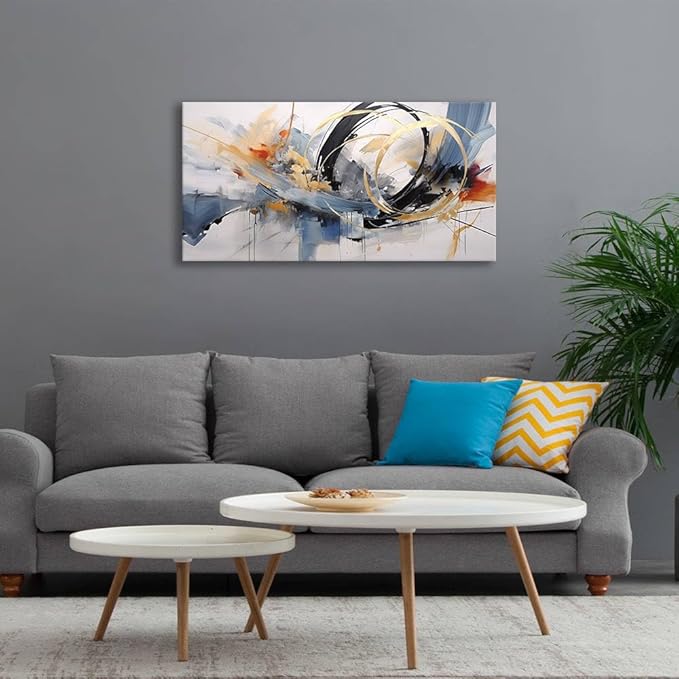 BYXART Abstract Canvas Wall Art for Bedroom Modern Minimalist Artwork For Living Room Painting Prints Picture for Bathroom Home Office Decorations 40L x 20W