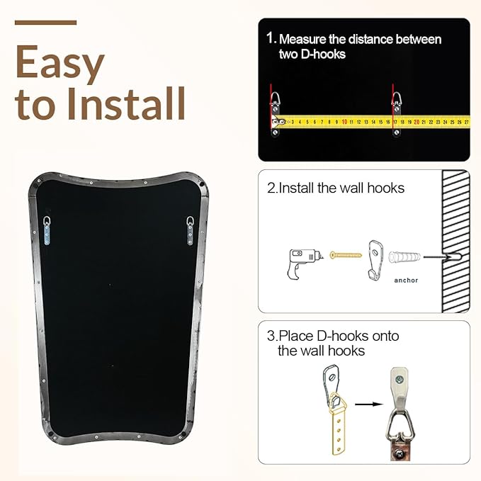 ANDY STAR Chrome Mirror for Bathroom, 22x30 Inch Asymmetrical Mirror, Polished Chrome Bathroom Vanity Mirror with Rust-Proof Stainless Steel 1’’ Frame, Unique Shape for Home Remodel