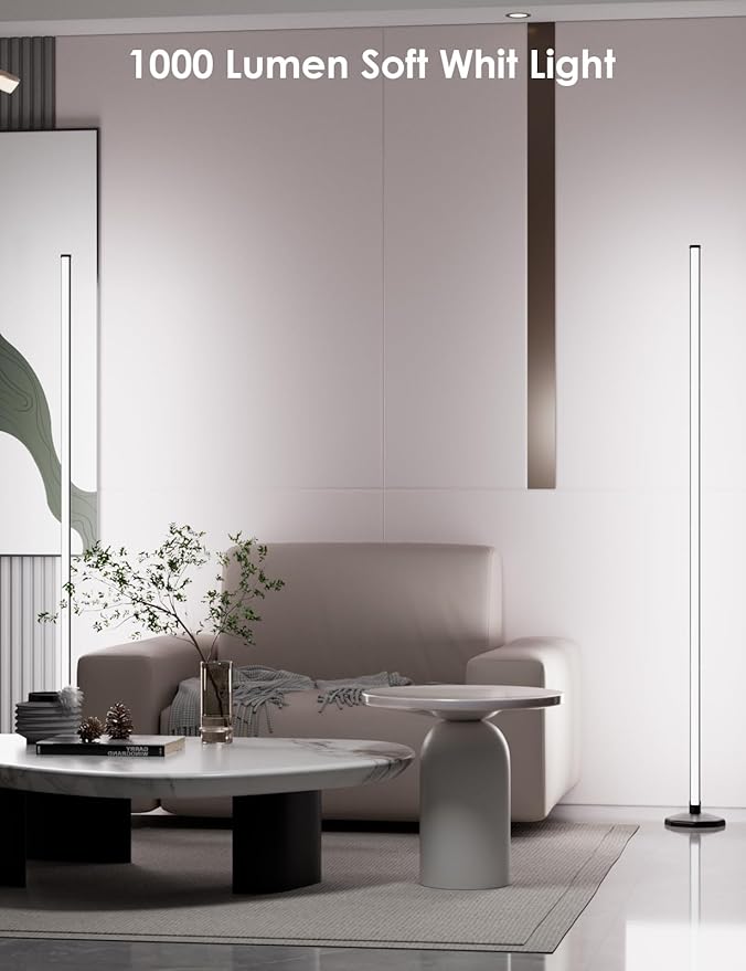 2PCS RGB Floor Lamp, Bluetooth APP and Remote Control 65" Smart Modern Standing Lamp Music Sync 16 Million DIY Colors Changing LED Floor Lamp with Heavy Base for LivingRoom Bedroom GameRoom