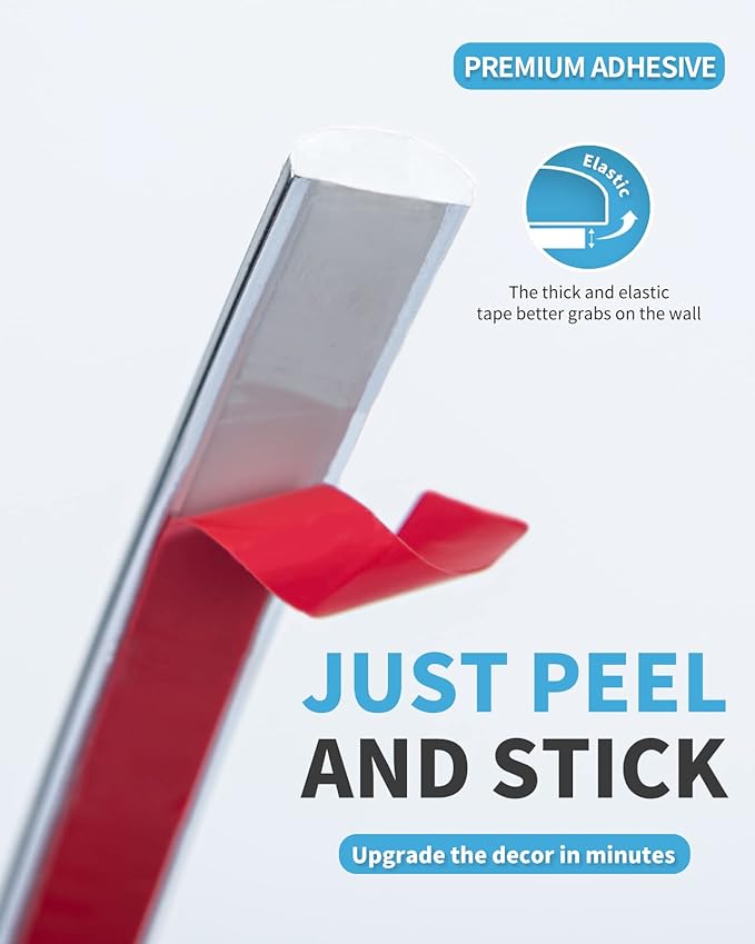 Art3d 10 Ft Peel and Stick Trim for Backsplash Tile Edge, Self-Adhesive Liner for Corner Decor in Stainless Steel