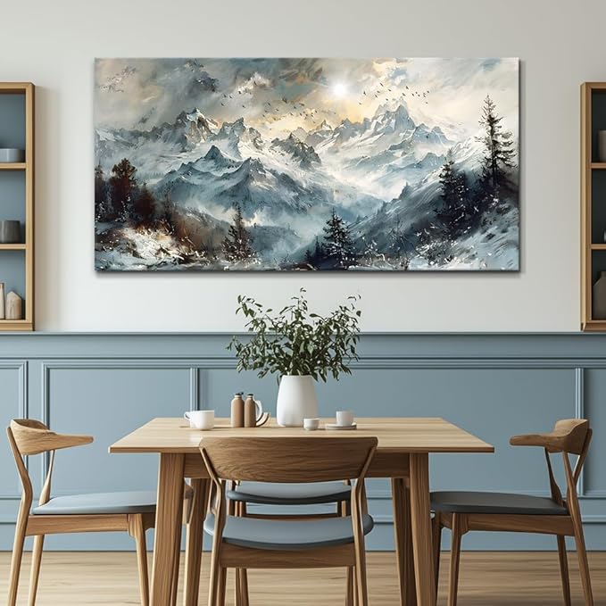 KELIYUAN Large Wall Decor For Living Room Canvas Wall Art For Office Bedroom Framed Wall Paintings Abstract Mountain Landscape Pictures Artwork Modern Dormitory Home Decoration Aesthetic 30x60in