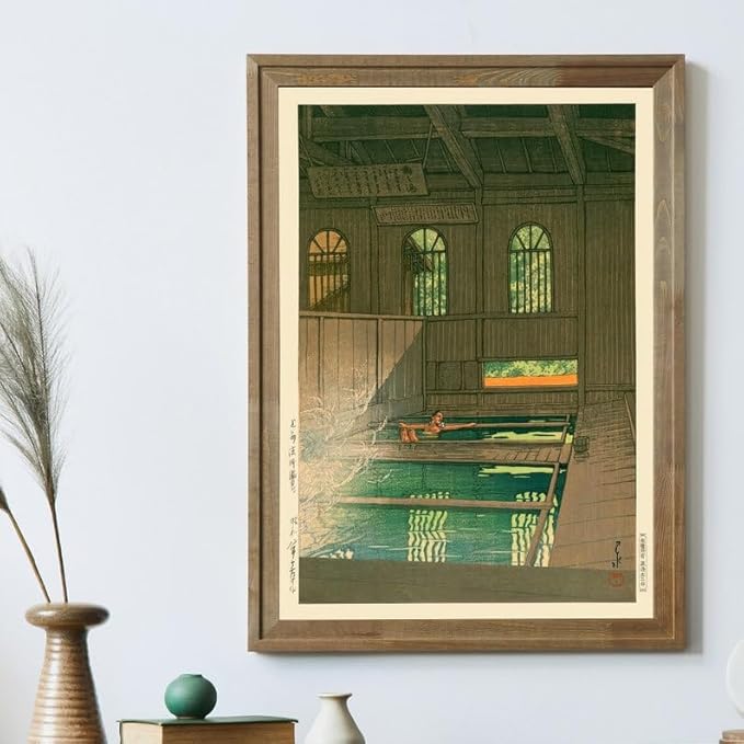 Kawase Hasui Woodblock Poster, Vintage Japanese Zen Art Print, Japandi Interior Wall Decor, Calming Ukiyo-e Inspired Boho Artwork (Unframed) (27x40)