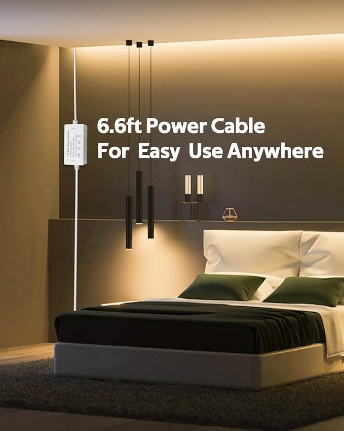 100FT COB Led Rope Lights Outdoor Led Strip Lights Waterproof AC 110V~120V Warm White 3000K Super Brightness Flex Cob Light for Garden Patio Building Commerical Dimmable with Remote Controller