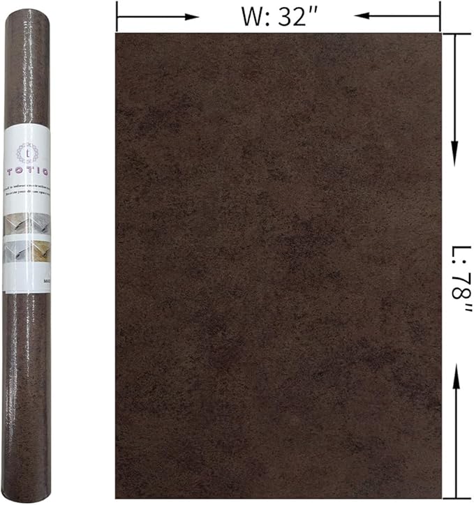 32x78in Wide Dark Brown Concrete Wallpaper Peel Stick Vintage Metal Industrial Style Wall Stickers Air Guide Slot Design Matte Thicken Self-Adhesive Waterproof Cement Contact Paper Antique Bronze Gold