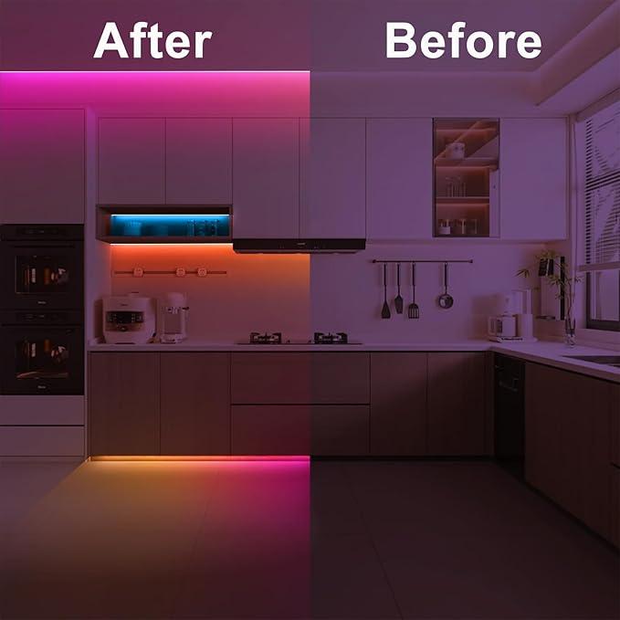 16.4ft Bluetooth RGB+IC COB Led Strip Light with App, Chasing COB Light Strip, Segmented Control, Music Sync, Color Changing Led Lights for Home Decor, Gaming, Cabinet, Desk