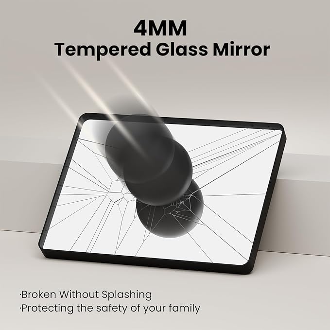 20X30 Inch Black Bathroom Mirror, Black Metal Framed Mirror for Wall, Rounded Rectangle Matte Bathroom Vanity Mirror with Tempered Glass, Anti-Rust, Horizontal/Vertical