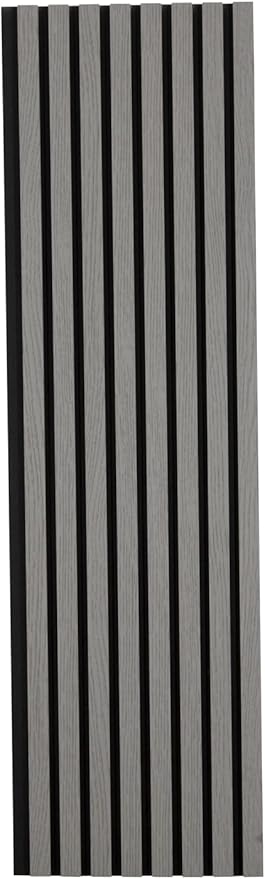 94" x 12.6" 3D Acoustic Slat Wood Wall Panels | Modern Sound-Dampening & Eco-Friendly Design (2-Piece Set) (Urban Slate)