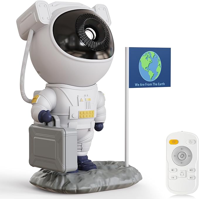 Astronaut Galaxy Projector Planetarium Star Projector, 12-in-1 Space Galaxy Light with Bluetooth 5.0 Speaker, White Noise, Timer & Remote Control, Night Sky Lamp for Bedroom, Home Theater, Party Décor