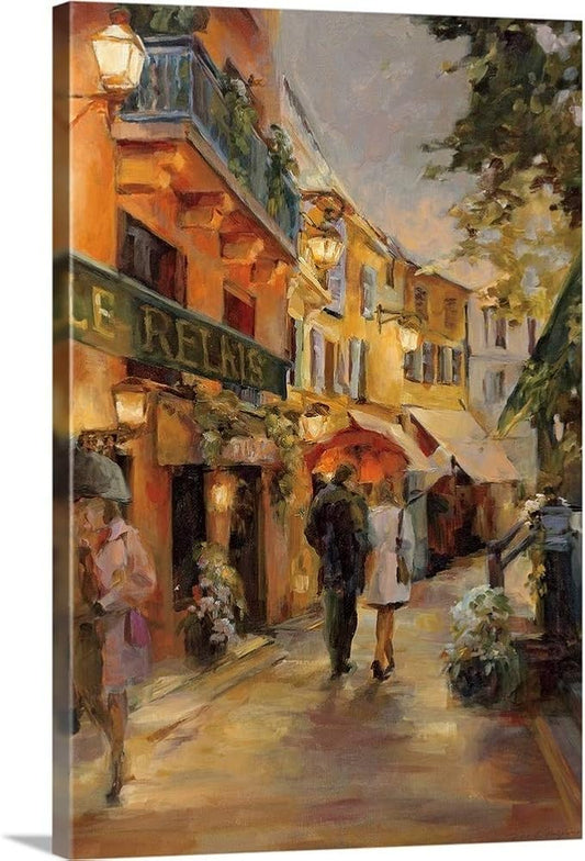 CANVAS ON DEMAND Evening in Paris Canvas Wall Art Print by Marilyn Hageman, Traditional, Home Decor, Street Scene Artwork, Nature Artwork, 16" x24in