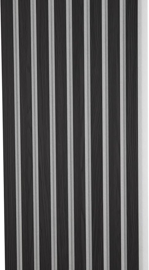 94" x 12.6" 3D Acoustic Slat Wood Wall Panels | Modern Sound-Dampening & Eco-Friendly Design (2-Piece Set) (Midnight Oak)