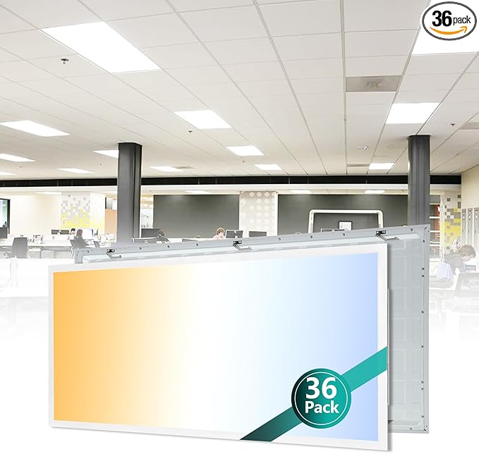 2x4 LED Flat Panel Light, 36 Pack, Selectable 40W/50W/60W, 3000K/4000K/5000K/6000K, 0-10V Dimmable, ETL Certified, 6600LM, Drop Ceiling Office Lighting